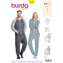 Burda Style Sewing Pattern B6397 - Unisex Hooded Jumpsuits, A(XS-XL)