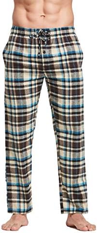 CYZ Mens 100% Cotton Super Soft Flannel Plaid Pajama Pants