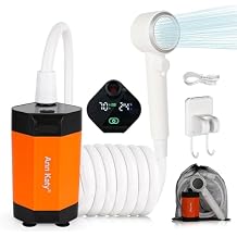 Ann Katy Portable Camping Shower Outdoor Camp Shower Pump,Upgrade Rechargeable Electric Shower Pump with Intelligent Digital Display Multiple Spray Modes for Camping, Hiking, Traveling,RV