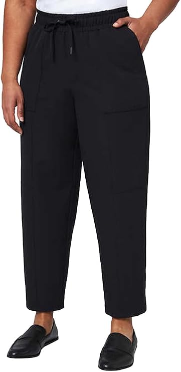 Mondetta Women's High Rise Textured Ankle Pants