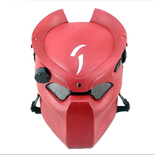 Predator Cosplay Mask Game Movie Party Halloween Red Alien Face Costume Mask Props
