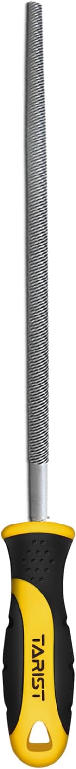 TARIST 10 inch Round Metal File, Professional Carbon Steel rat tail file 3/8 inch, Tool Sharpener for Professionals and DIY