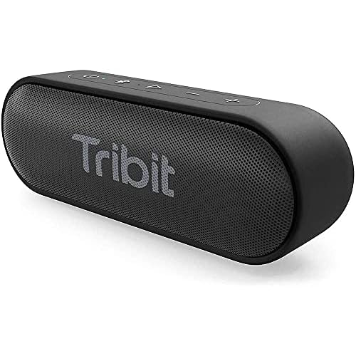 Tribit XSound Go Bluetooth Speaker, 16W Portable Wireless Speaker with Loud Sound, 24H Playtime, IPX7 Waterproof, Custom EQ, XBass, BT5.3, TWS Pairing, Type-C, OutdoorHomeTravelBeachShower Black