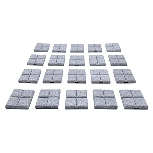 EnderToys Locking Dungeon Tiles - Floor Tiles 20x Pieces, Terrain Scenery Tabletop 28mm Miniatures Role Playing Game, 3D Printed Paintable