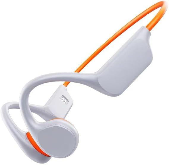 IPX8 Waterproof Bone Conduction Headphones Sports Headphones Built in 32G Memory,300 mAh Battery Capacity and 10 Hours of Playback Time,Music Earphones for Running,Cycling & Gym,White