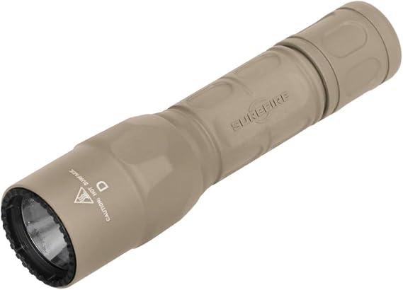 SureFire Handheld LED Flashlight - G2X Pro 600 Lumens 8,700 Candela - Tan | G2X Pro Dual Output Hybrid Beam LED Flashlight w/ Click Tailcap Switch - Mil-Spec Hard Anodized IPX7
