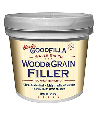 Water-Based Wood & Grain Filler (Trowel Ready) - Ash - 1 Gallon by Goodfilla | Replace Every Filler & Putty | Repairs, Finishes & Patches | Paintable, Stainable, Sandable & Quick Drying