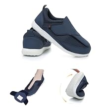 Diabetic Shoes for Women Extra Wide Adjustable Walking , Slip-on Shoes for Swollen Feet for Elderly Soft Reduce Pain Caused by Friction Blue 7