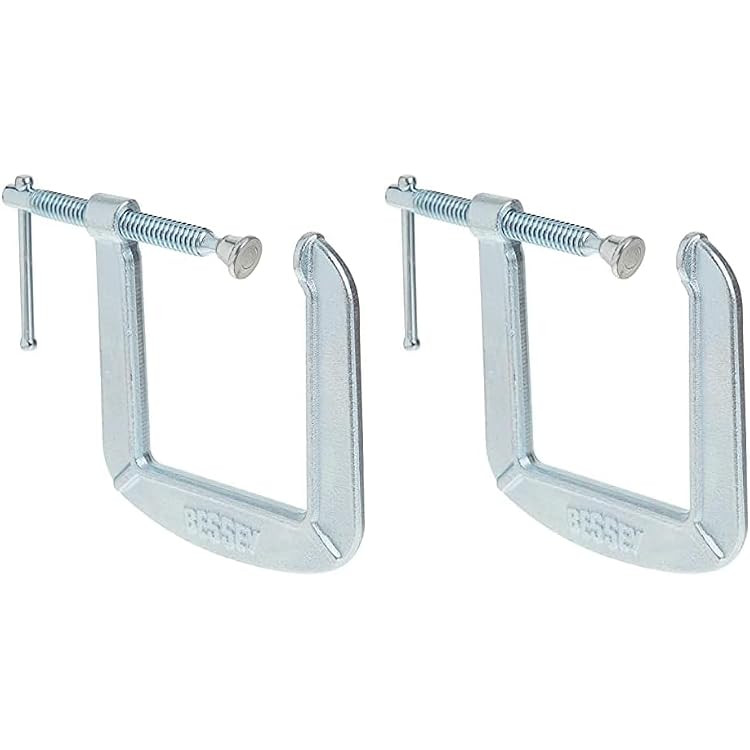BESSEY CM34DR Drop Forged, C-Clamp, 3-Inch x 4-12-Inch, Deep Reach C Clamp Pack of 2