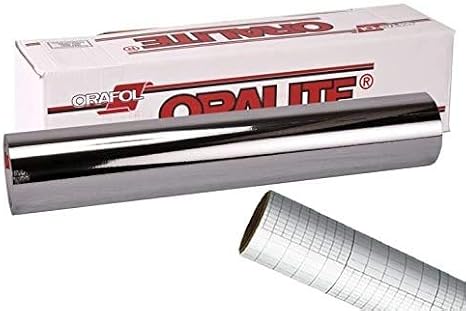 ORACAL 351 Silver Chrome Adhesive Craft Vinyl Roll Including 12" x 24" Transfer Paper (12" x 6ft)