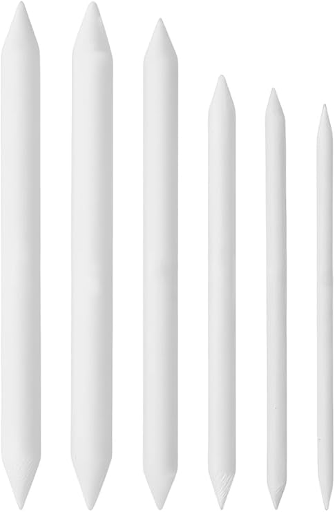 6 Pcs Drawing Stumps - Blending Stumps and Tortillions Set, Art Blending Set, Blending Stubs Blending Sticks for Art Drawing Artist DIY