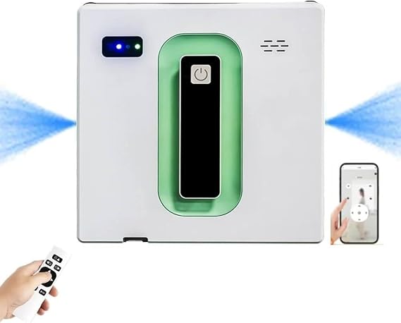 Window Cleaning Automatic Robot Double-Sided Spray Water,3800Pa Strong Suction Smart Window Cleaning Robot,Support APP&Remote Control
