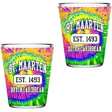 Shot Glass St. Maarten Souvenir Gift Shots Glasses Set of 2 Gift Collectible Idea 2 Oz Shotglass, St Maarten Island Gifts for Him & Her (St. Maarten/St. Martin)