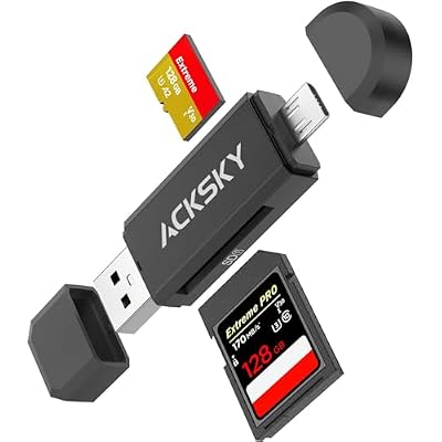 2-in-1 SD Card Reader & Micro SD Card Reader Memory Card Reader with Micro SD Card Adapter Micro USBUSB-A Dual Slot for SDSDXCSDHCTFMMC SD Card Adapter to PC, Mac, Android, Camera