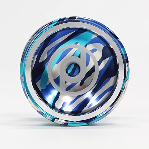 Spintastics Whiplash Yo-Yo - Professional Responsive Metal YoYo Blue Silver Splash