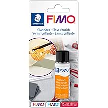 STAEDTLER 8703 01 BK FIMO Gloss Varnish - Water-Based & Transparent (1 Bottle with Brush - 10ml)