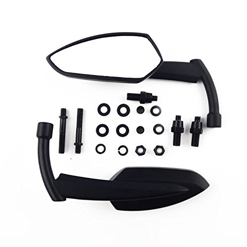 Black Grim Reaper Universal Custom Motorcycle Mirrors - Free Adapters Mirrors Fits for Suzuki, for Kawasaki for Cruisers