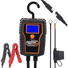 Automotic Battery Trickle Charger Maintainer 12 Volt 750mA Battery Float Charger Maintainer with LCD Float Charging for Motorcycle ATV Lawn Mower Car Boat