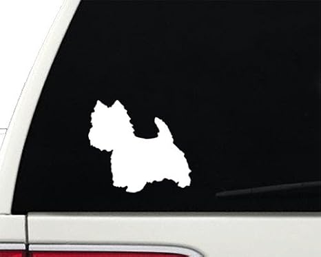 Westie Car Decal - Waterproof Vinyl Sticker, White, 3 in | For Car, Window, Phone, Helmet