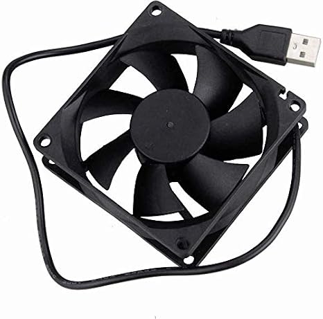 Easycargo 2-Pack 80mm USB Fan Quite, USB Cooling Fan 80mm, Cooling USB Fan Ball Bearing 5V DC 80x80x25mm Quite 8025