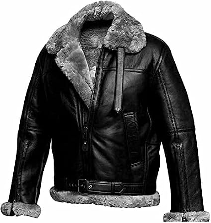 Winterland B3 Bomber Sheepskin Shearling Leather Jacket RAF Aviator Fighter Pilots WW2 Winter Jacket for Men