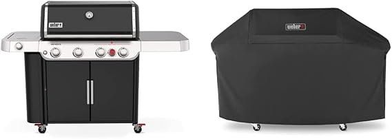 Weber Genesis E-435 Gas Grill, Liquid Propane, Black, with Cover