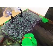 Minidiva Turtle Platform, Floating Turtle Pier Rectangular Terrapin Dock PU Foam Aquarium Float Decor Basque Terrace Climb Brazilian Tortoise (11 * 4.7 * 0.8Inch)