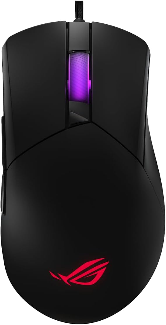 ASUS ROG Gladius III Core Wired Gaming Mouse Right-Handed Ergonomic, 72g, 12K DPI, ROG Paracord, Push-Fit Switch Sockets/Hot-Swappable Switches, Gear Link Web-Based Configuration, PC/Mac Support