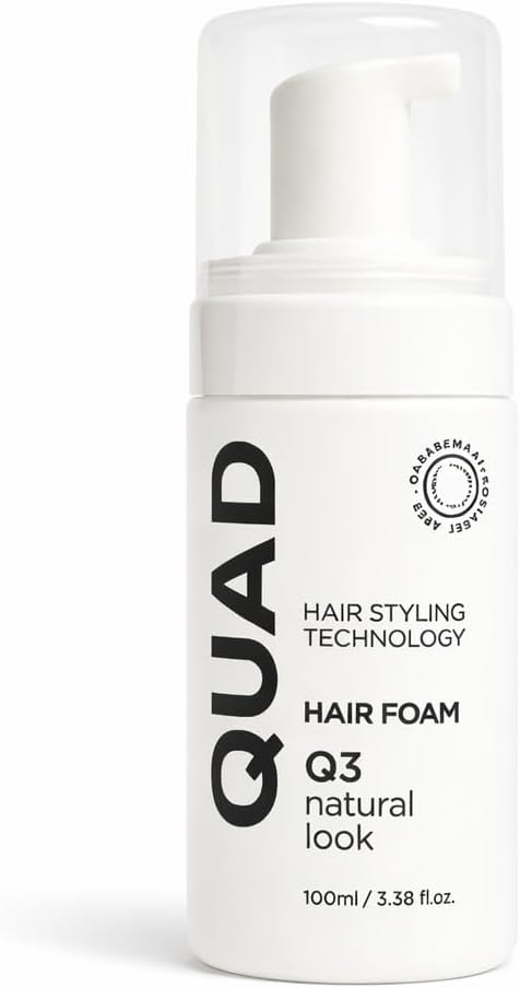QUAD Hair Styling Technology Q3 Saç Köpüğü, Doğal Görünüm, Bukle Belirginleştirici Unisex Foam Styler, 100ml