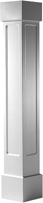 Ekena Millwork 6W x 4H Craftsman Classic Square Non-Tapered Recessed Panel Column w Standard Capital & Base