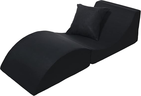 Velinda Comfortable Relaxing 3 in 1 Folding Sofa Stool Table Black