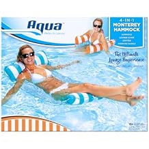 Aqua Leisure Monterey Hammock Ride On, Blue/Orange Assorted