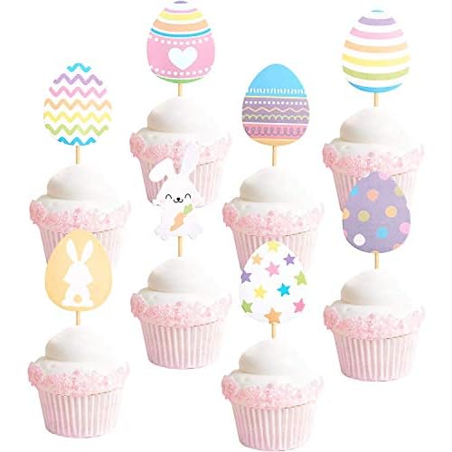 Easter Cupcake topper Bunny Cupcake Toppers Easter Egg Cupcake Topper Rabbit Easter Party Cake Topper Decorations 30pcs