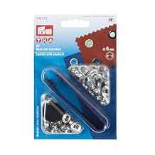 Prym Eyelets with washers 5 mm Silver with Tools 40pc