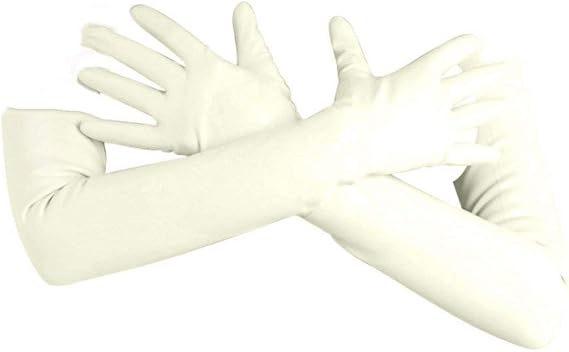 Premium Latex Elbow Gloves (Mid Length) Fetish - White (Small)