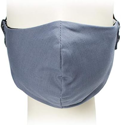 Wai Lana Fresh Protection Adult Cloth Face Covering - Comfortable, Soft, Reusable, Washable, Adjustable nose piece, Elastic ear loops Large (Grey)