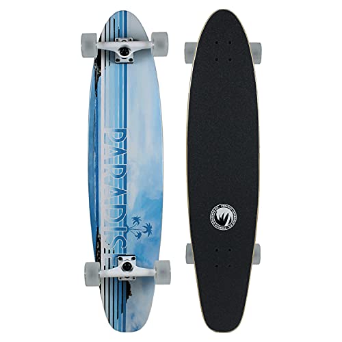 Paradise Longboard Kicktail Complete Cruiser Skateboard, Beachfront 2.0, 9 x 40