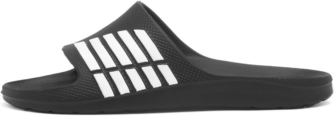 Shoe Zone - Adults Black & White Stripe EVA Slider