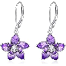 TIGER RIDER Orchid/Hibiscus/Rose/Peony/Lotus/Daisy/Cherry Blossom/Sunflower/Mushroom 925 Sterling Silver Leverback Earrings Flora Jewelry Gift for Women Birthday Christmas