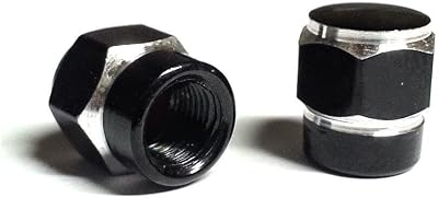 SIMPLE KITCHEN MEALS 2 Billet Aluminum Black Hex Tire Valve Stem Caps for Harley Davidson Wheel Rim Style 333-243