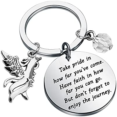 FUSTMW Phoenix Keychain Gifts Inspirational Phoenix Bird Gifts Rising Phoenix Gift Phoenix Charm Pendant Jewelry
