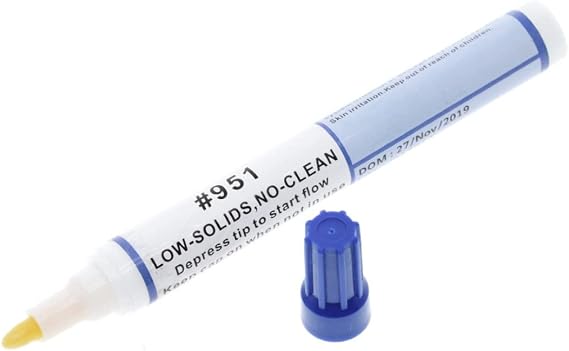 10ml Low-Solid Soldering Rosin Flux Pen 951, Non-Clean Flux for DIY Electronics Welding, Tabbing & Wire Repair