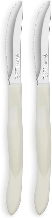 Cutco Model #1759 TWIN PACK - (2) Steak/Table Knives with White (Pearl) Handle