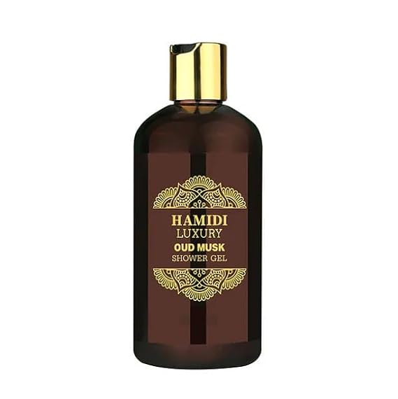 Hamidi Luxury Oud Musk 16.9 oz Shower Gel for Unisex - Alcohol-Free, Moisturizing, with Aloe Vera & Vitamin E, Rich Oud Fragrance Bodywash