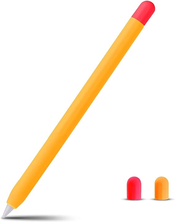 NovStrap Apple Pencil Pro (2024) ile Uyumlu Silikon Kılıf Pencil Pro Silikon Kaydırmaz Koruma Kılıfı SARI