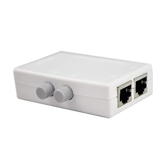 iKKEGOL Mini 2-Port RJ45 Network Key-Press Switch Splitter Selector Box 100M 2-in 1-Out or 1-in 2-Out