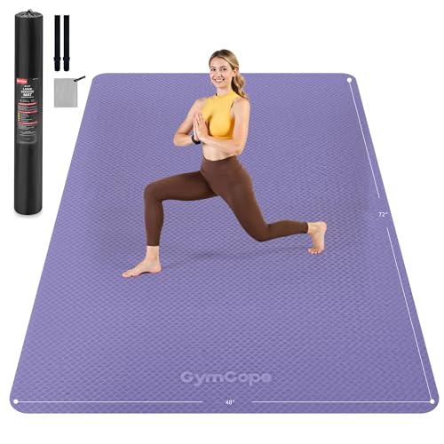 Extra Large Yoga Mat 72x48 or 78x57, 1412 Thick Mat for Women & Men, TPE Non-Slip Pilates Mat for Home Gym, Yoga, Stretching, Meditation