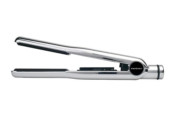 Cricket Beauty Hardware Professional Hair Styling Iron with 1 inch Ceramic Coated Plates High Power Fast Heat Hair Straightener Styling Tool, Silver