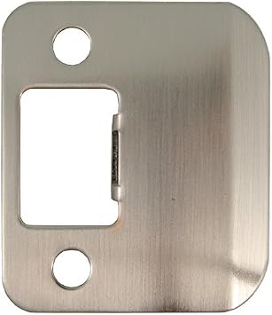 Round Corner Extended Lip Strike Plate, 2-1/4" x 1-1/2", (2" Overall Length), Satin Nickel by Stone Harbor Hardware