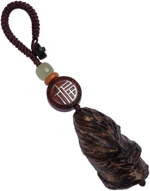 Key Chinese Agarwood Car Keychain Pendant, Backpack, Mobile Phone, Key Decoration Gift(A1)